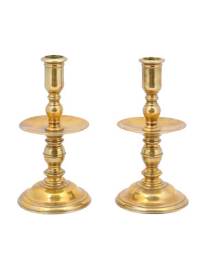 Pair 19th Century English Brass Candlesticks
