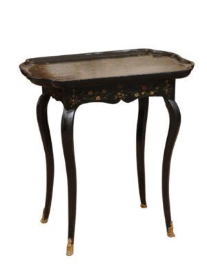 Louis XV Black Lacquered Side Table