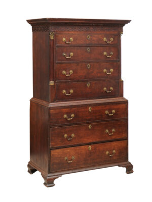 18th C George III Oak Chest on Chest