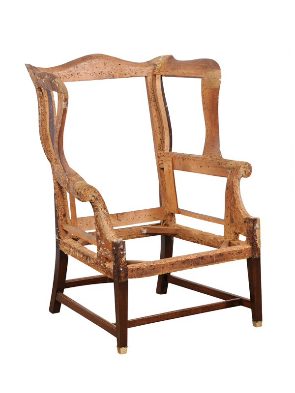 18th Century English Wing Chair Frame in Mahogany