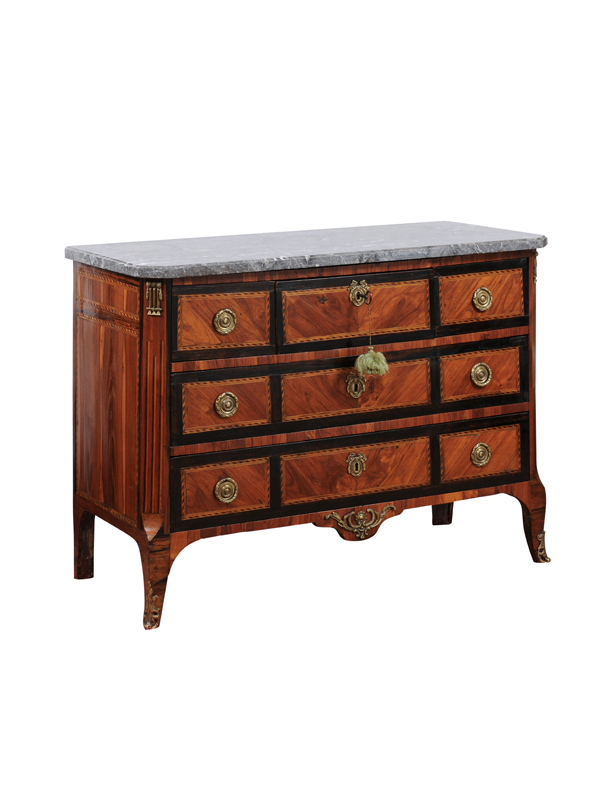 18th Century Inlaid Commode with Marble Top