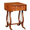 19th C. Baltic Birch Sewing Table with Lyre Form Legs