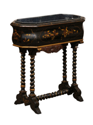 19th C. English Chinoiserie Jardiniere on Stand