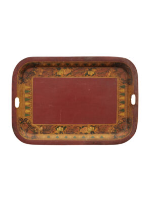 19th Century American Red Toleware Tray