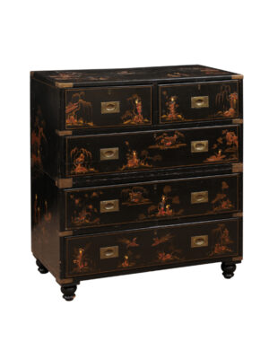 19th Century English Chinoiserie Campaign Chest