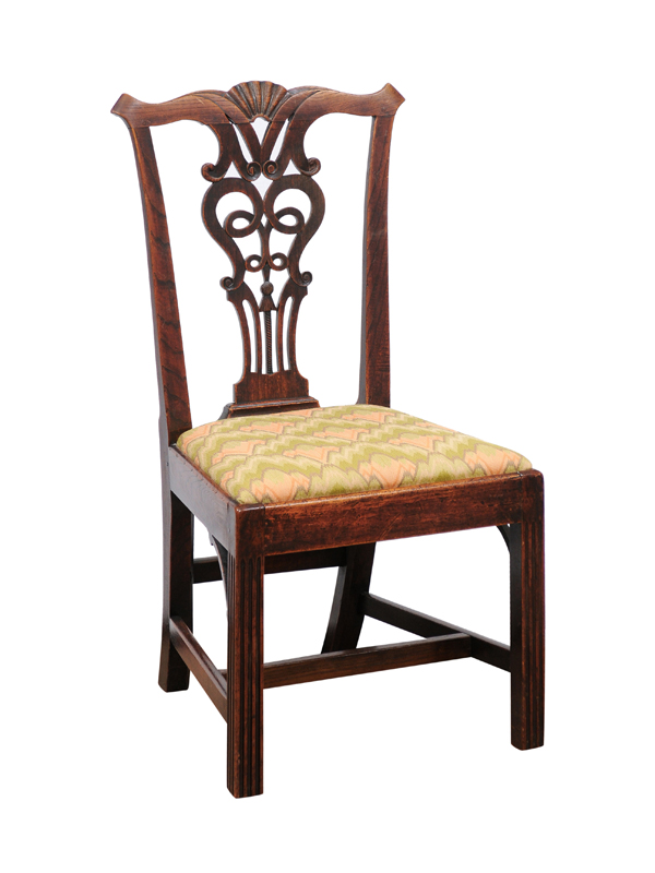 19th Century English Chippendale Ash Side Chair