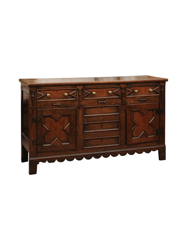 19th Century English Jacobean Style Oak Dresser Base