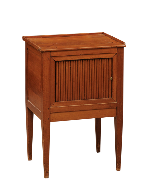 19th Century French Fruitwood Chevet with Tamboor