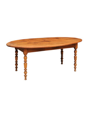 19th Century French Oval Drop Leaf Dining Table