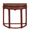 19th Century Red Chinoiserie Demilune Console
