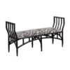 20th C. Black Painted Bamboo Style Bench