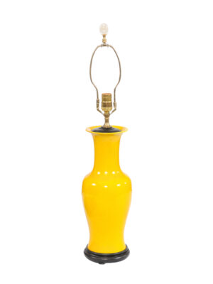 20th C. Yellow Porcelain Lamp