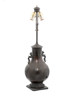 20th Century Asian Bronze Lamp