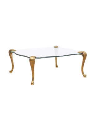 20th Century Brass & Glass Square Coffee Table