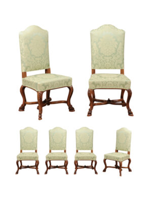 6 Louis XV Style Upholstered Dining Chairs