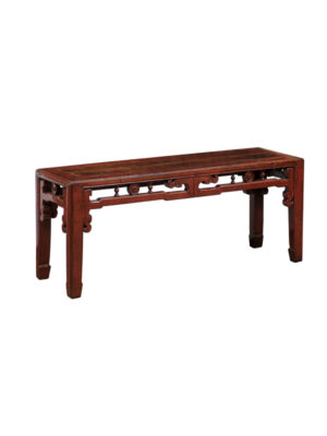 Chinese Export Red Lacquered Bench