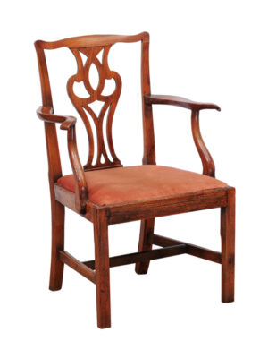 Chippendale Elm Arm Chair