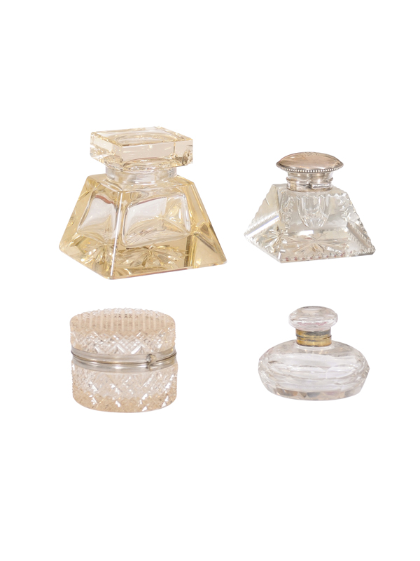 Collection of Cut Glass Inkwells