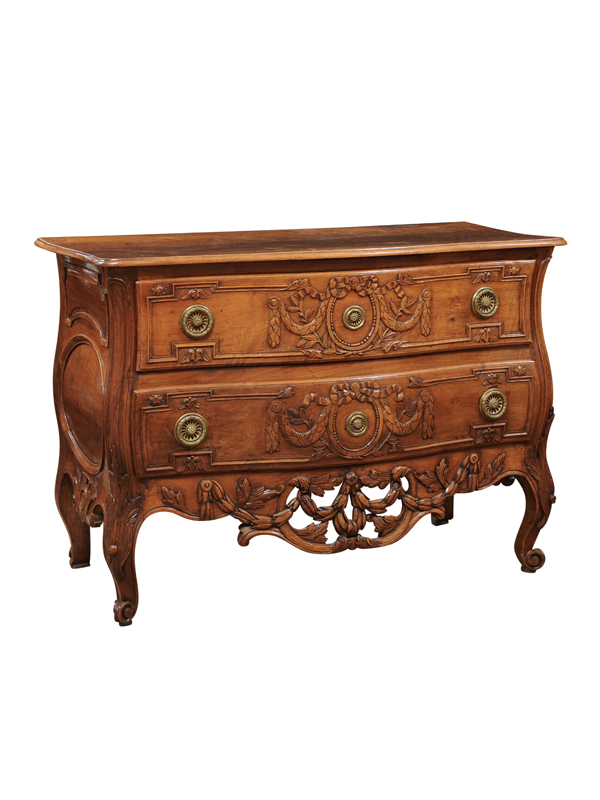 18th Century French Walnut 2-Drawer Commode