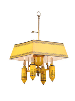 Directoire Style Yellow Tole Chandelier