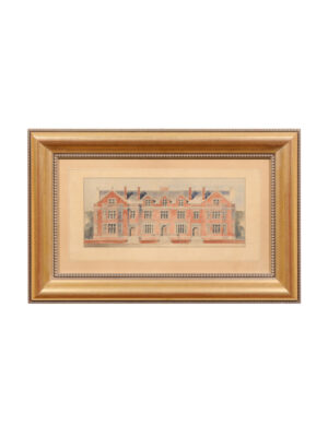 Framed Architectural Drawing of a School