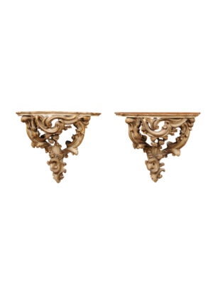 Large Louis XV Style Painted Wall Brackets