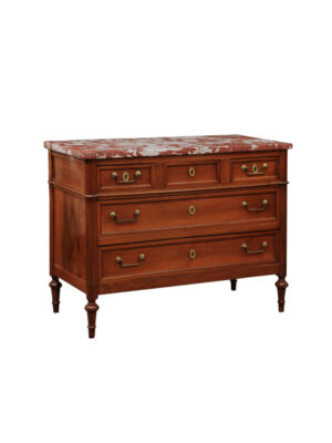Louis XVI Walnut Commode with Marble Top