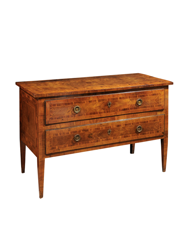 Neoclassical 2-Drawer Walnut Commode