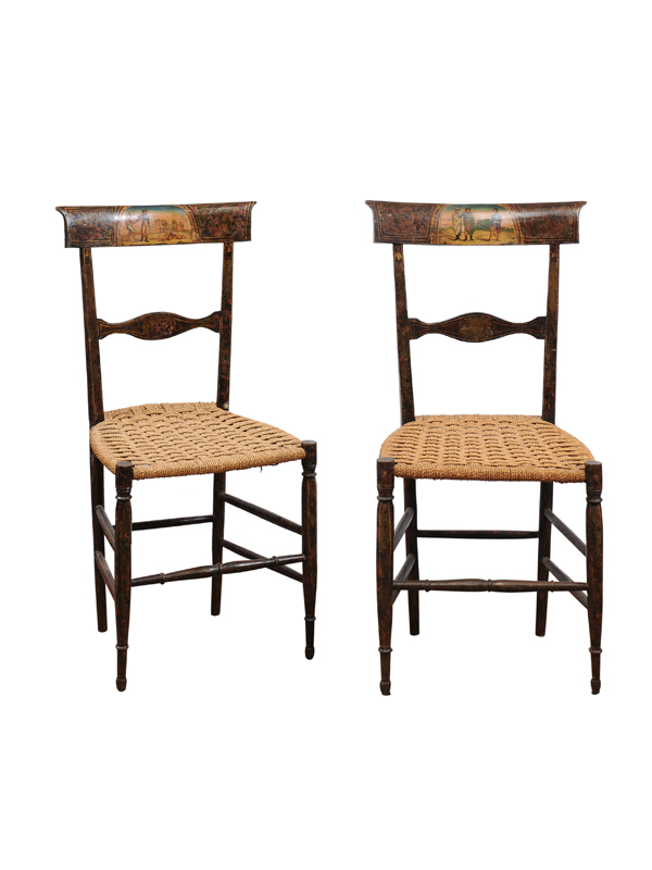 Pair 18th Century Italian Painted Side Chairs