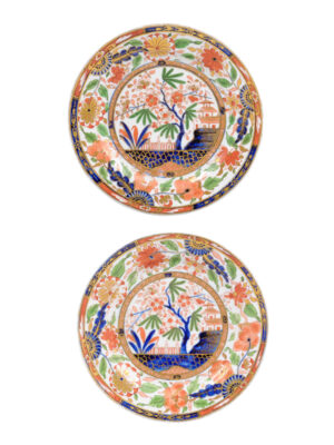 Pair 19th C English Porcelain Plates