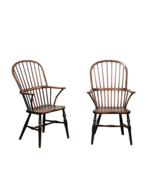 Pair 19th C. English Oak Windsor Chairs