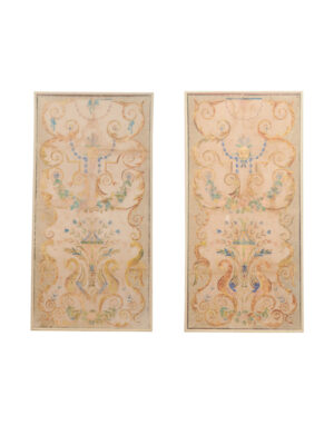 Pair 19th C. Italian Silk Panels