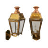 Pair 19th Century English Brass & Copper Lanterns