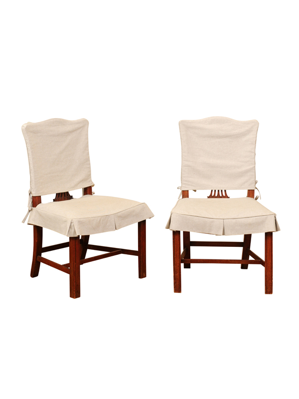 Pair George III Style Mahogany Side Chairs