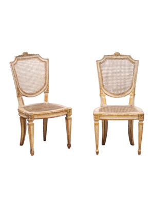 Pair Neoclassical Style Caned Side Chairs