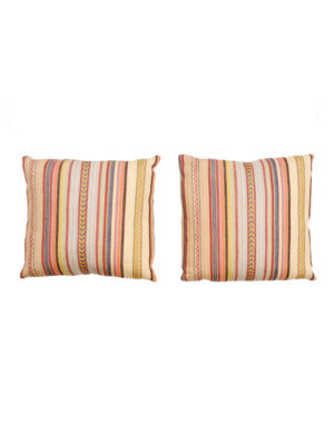 Pair Woven Ikat Stripe Pillows