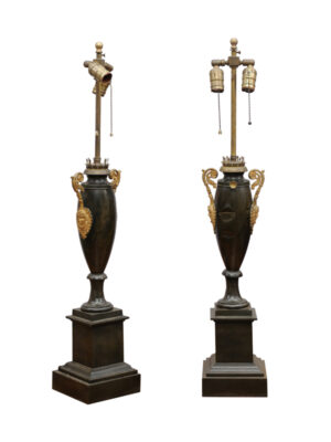 Pair of 19th C Empire Lamps