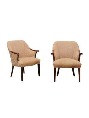 Pair of Upholstered Barrel Back Chairs