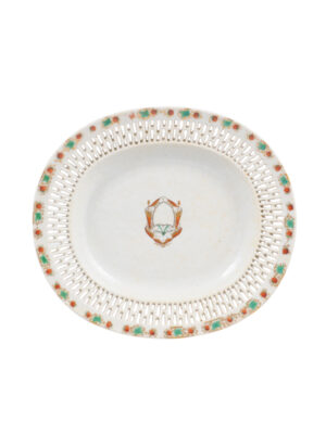 Petite Armorial Reticulated Platter, 19th C Chinese Export