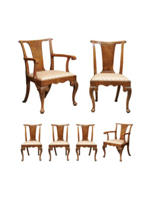 Set Georgian Walnut Dining Chairs