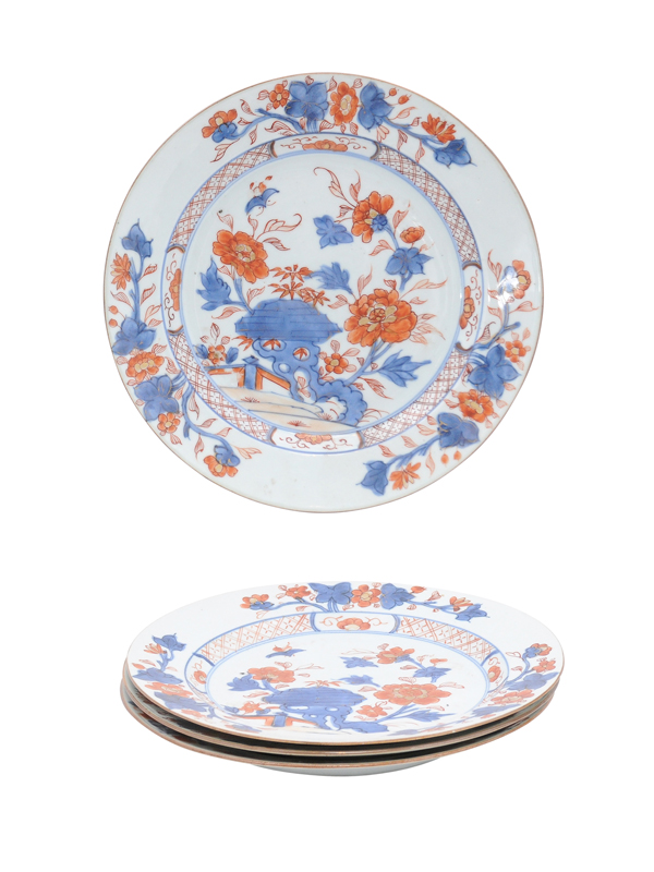 Set of 4 Imari Porcelain Plates