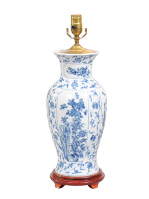Chinese Export Style Blue & White Lamp