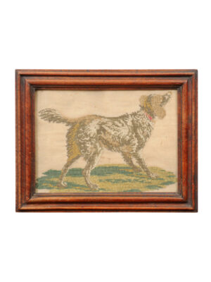 Framed 19th Century Dog Needlework